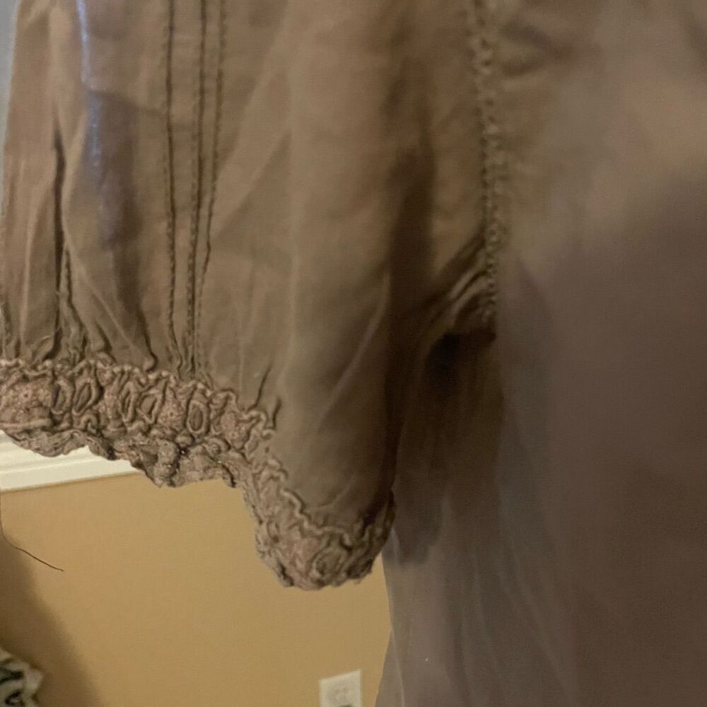 Sanctuary knit lace brown blouse small - Picture 5 of 11